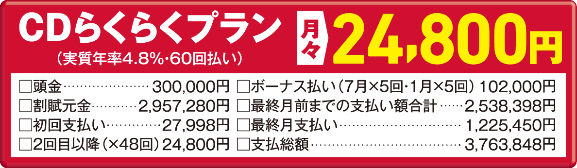 CDらくらくプラン 月々24,800円